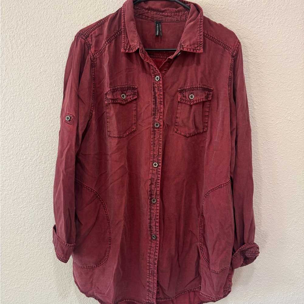 Stella Carakasi Rich Burgundy long Top- natural lux 100% tencel